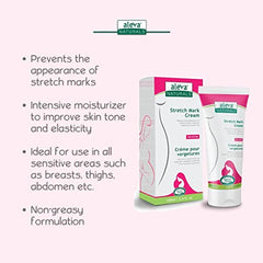 Aleva Naturals Mommy Care Combo Pack- Stretch Mark Cream, 100ml & Nursing Balm, 50ml for Mothers, Plant Based Natural and Organic Formula, white