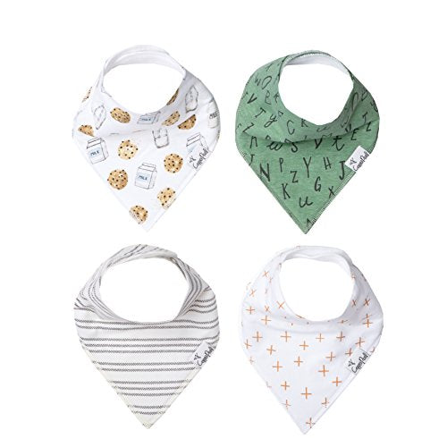 Copper Pearl Baby Bandana Drool Bibs 4 Pack Gift Set for Boys, or Girls, "Chip Set" (Assorted)