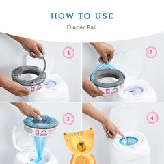 Amazon Brand - Mama Bear Blossoms Scented Diaper Pail Refills for Diaper Genie Pails, 2160 Count (8 Packs of 270 Count)