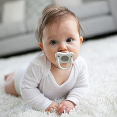 Dr. Brown’s HappyPaci 100% Silicone Pacifier 0-6m, BPA Free, Black, Cool Gray, White, 3-Pack