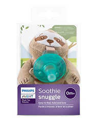Philips Avent Soothie Snuggle Pacifier Holder with Detachable Pacifier, Sloth, 0m+, SCF347/07