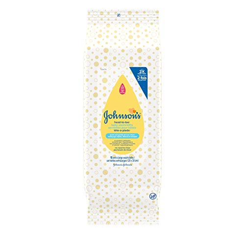 Johnson's Baby Washcloths, head-to-toe, 15 Count