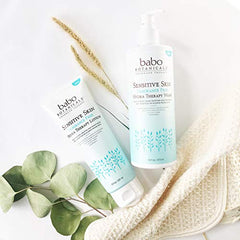 Babo Botanicals Sensitive Skin Fragrance Free Hydra Therapy Lotion for Dry and Eczema-Prone Skin, 8 Fluid Ounce