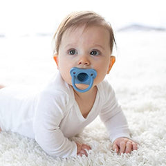 Dr. Brown’s HappyPaci 100% Silicone Pacifier 0-6m, BPA Free, White Blue Light Blue 3-Pack