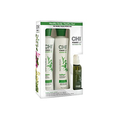 CHI PowerPlus Renewing Haircare Starter Kit, Includes Shampoo, Conditioner & Scalp Treatment, Anti-Shedding & Healthy Hair Renewal System