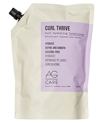 AG Care Curl Thrive Protein Conditioner for Curly Hair with Keratin Amino Acids - Ultra-Hydrating Moisture Conditioner for Defined, Healthy Curls, 33.8 Fl Oz (1 Liter Refill)