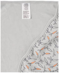 Amazon Essentials Baby Swaddle Blankets One Size, 3-Pack Grey Bunnies,