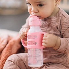 Dr. Brown's Milestones Sippy Straw Bottle with Silicone Handles - Pink - 8oz - 6m+