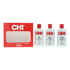 CHI Infra Trio Kit, Includes Infra Shampoo, Infra Thermal Protective Treatment, & Silk Infusion For Hair Strength & Shine, Paraben & Sulfate-free, 3 Products, 12 Oz