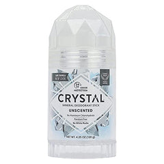 Crystal Mineral Deodorant Stick, 120g – Aluminum-Free, Unscented Natural Deodorant, 24-Hour Odor Protection, No Stains or Residue, Vegan & Cruelty-Free