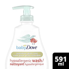 baby Dove Sensitive Skin Care Hypoallergenic Wash, No Parabens and Sulfates, Fragrance Free Moisture, 591 mL
