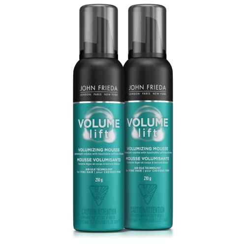 John Frieda Volume Lift Volumizing Mousse Duo, for lightweight, Fuller Styled Hair | Phthalate-Free Formula, Cruelty Free (Pack of 2)