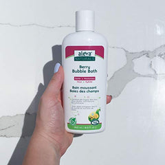 Aleva Naturals Bubble Bath - Long Lasting Moisture for Sensitive Skin, Made with Natural and Organic Ingredients with Fresh Berry Scent, for Newborn Babies and Toddlers - 8 Fl Oz