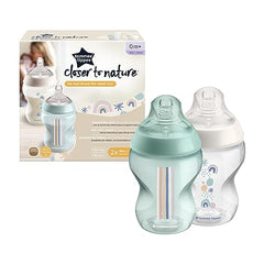 Tommee Tippee Closer to Nature Baby Bottles, Breast-Like Nipples with Anti-Colic Valve (9 Ounces, 2 Count)