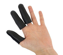 JATAI Heat Shield - Professional High Heat Resistant Finger Protection Guards for Curling and Flat Irons, Wands, Blow Dryers - 3pc (Thumb & 2 Fingers) (M/L - thumb wider than 3/4" (2cm), Black)