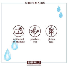 Naturally Hydrating Hyaluronic Acid Infused Sheet Mask, 5 Sheet Masks Included