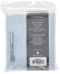 Kushies Premium Soft Newborn Flannel Receiving Blanket, 30" x 30" square for swaddling, Solid Blue