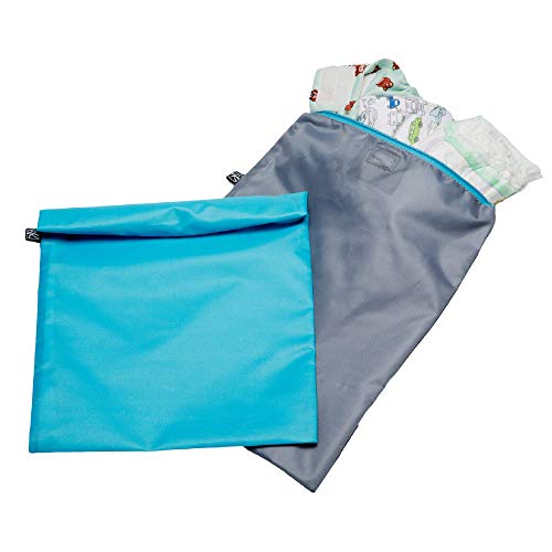J.L. Childress Wet Bag, Teal/Grey, 2 Count