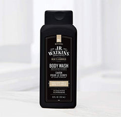 J.R. Watkins Sandalwood Vanilla Natural Daily Moisturizing Body Wash, Aloe and Green Tea, Hydrating Shower Gel for Men and Women, Free of SLS, USA Made and Cruelty Free, 532 Milliliters
