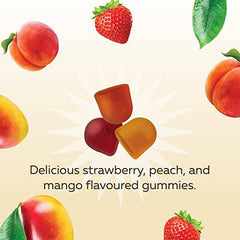 Nature's Way Vitamin D Gummies - Immune and Bone Support - 1000 IU Vitamin D3 per gummy - Strawberry, Peach and Mango Flavoured Gummies - 60 Gummies