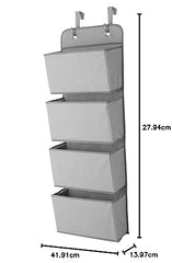 Delta Children 4 Pocket Over The Door Hanging Organizer, 2 Pack, Dove Grey