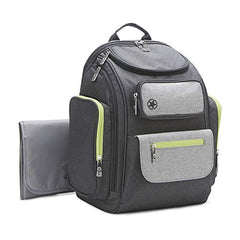 Jeep Adventurers Backpack Diaper Bag, Grey/lime