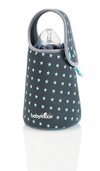 Babymoov Travel Bottle Warmer Star, Portable No-Electric Baby Bottle & Food Jar Warmer, Reusable Heating Pad, Universal Fit, Neoprene Travel Cover with Carry Handle