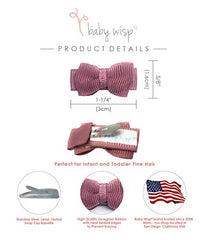 Baby Wisp Small Snap Tuxedo Grosgrain 5 pc Bow collection- Macaroon