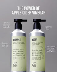 AG Care Balance Apple Cider Vinegar Shampoo with Argan Oil | Shampoo to Cleanse Scalp and Retain Moisture for Soft, Shiny Hair, 12 Fl Oz Bottle