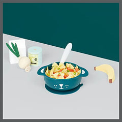 Babymoov Tast'isy Feeding Set Dog, BPA-Free Non Toxic Food Grade Silicone Suction Bowl & Spoon (Microwave & Dishwasher Safe)