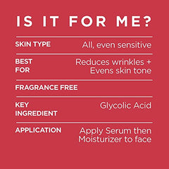 L'Oreal Paris Anti Aging Skincare Kit with Glycolic Acid Serum + Day Moisturizer for Face, Even Skin Tone, Revitalift Triple Power Lzr, Fragrance Free, Paraben Free, Dermatologist Tested, 2 piece kit