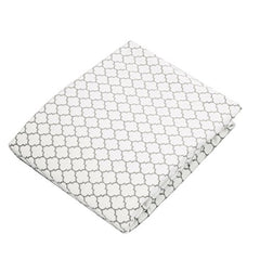 Kushies Pack N Play Playard Sheet, Soft 100% breathable cotton flannel, Made in Canada, White/Grey Ornament