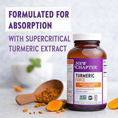New Chapter Turmeric Supplement, One Daily, Joint Pain Relief + Supercritical Organic Turmeric, Black Pepper Not Needed, Non-GMO, Gluten Free – 30 Count (1 Month Supply)