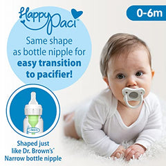Dr. Brown’s HappyPaci 100% Silicone Pacifier 0-6m, BPA Free, Black, Cool Gray, White, 3-Pack