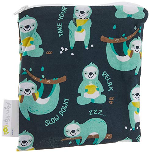 Itzy Ritzy Reusable Snack Bag & 7" x 7" BPA-Free Snack Bag is Food Safe, Washable and Ideal for Storing Snacks, Pacifiers, Electronics and Makeup in a Diaper Bag, Purse or Travel Bag, PhiliSLOTHical