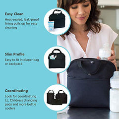 J.L. Childress Maxicool 4 Bottle Stroller Cooler, Black