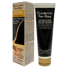 Creme of Nature Pure Honey Hydrating Color Boost Semi-Permanent Hair Color - Silky Jet Black Hair Color Unisex 3 oz