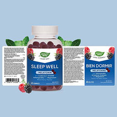 Nature's Way Sleep Well Gummies – Melatonin, Magnesium & Clinically Studied Ashwagandha Supplement, Sleep Aid & Jet Lag Support for Adults, Natural Mixed Berry Flavour, 60 Vegetarian Gummies