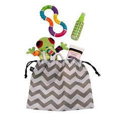 J.L. Childress Diaper Bag Organizer 5 Piece Set, Grey/Chevron