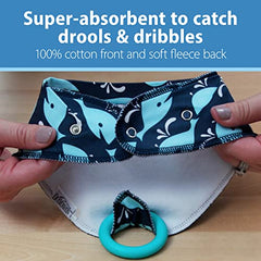 Dr. Brown’s Bandana Bib with Snap-on Teether, 2 Pack, Fox/Stripes