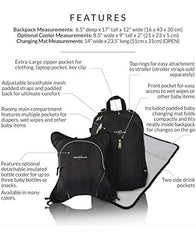Obersee Rio Diaper Bag Backpack with Detachable Cooler