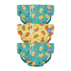 Bambino Mio, reusable swim diaper, tropical, medium (6-12 months), 3 pack