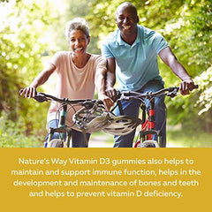Nature's Way Vitamin D Gummies - Immune and Bone Support - 1000 IU Vitamin D3 per gummy - Strawberry, Peach and Mango Flavoured Gummies - 60 Gummies