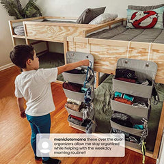 Delta Children 4 Pocket Over The Door Hanging Organizer, 2 Pack, Cool Grey