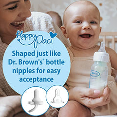Dr. Brown’s HappyPaci 100% Silicone Pacifier 0-6m, BPA Free, Black, Cool Gray, White, 3-Pack