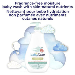 baby Dove Sensitive Skin Care Hypoallergenic Wash, No Parabens and Sulfates, Fragrance Free Moisture, 591 mL