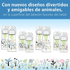 Dr. Brown's Natural Flow Anti-Colic Options+ Wide-Neck Baby Bottle Designer Edition Bottles, Dino Decos, 9oz/270mL, Level 1 Nipple, 2-Pack, 0m+
