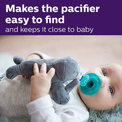 Philips Avent Soothie Snuggle Pacifier Holder with Detachable Pacifier, Sloth, 0m+, SCF347/07
