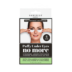 Danielle Puffiness No More Hydrogel Undereye Masks, 6 Pairs, Collagen & Cucumber, 6 Piece