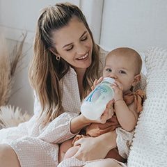 Dr. Brown’s Natural Flow Anti-Colic Options+ Wide-Neck Baby Bottles 9 oz/270 mL, with Level 1 Slow Flow Nipple, 4 Pack, 0m+